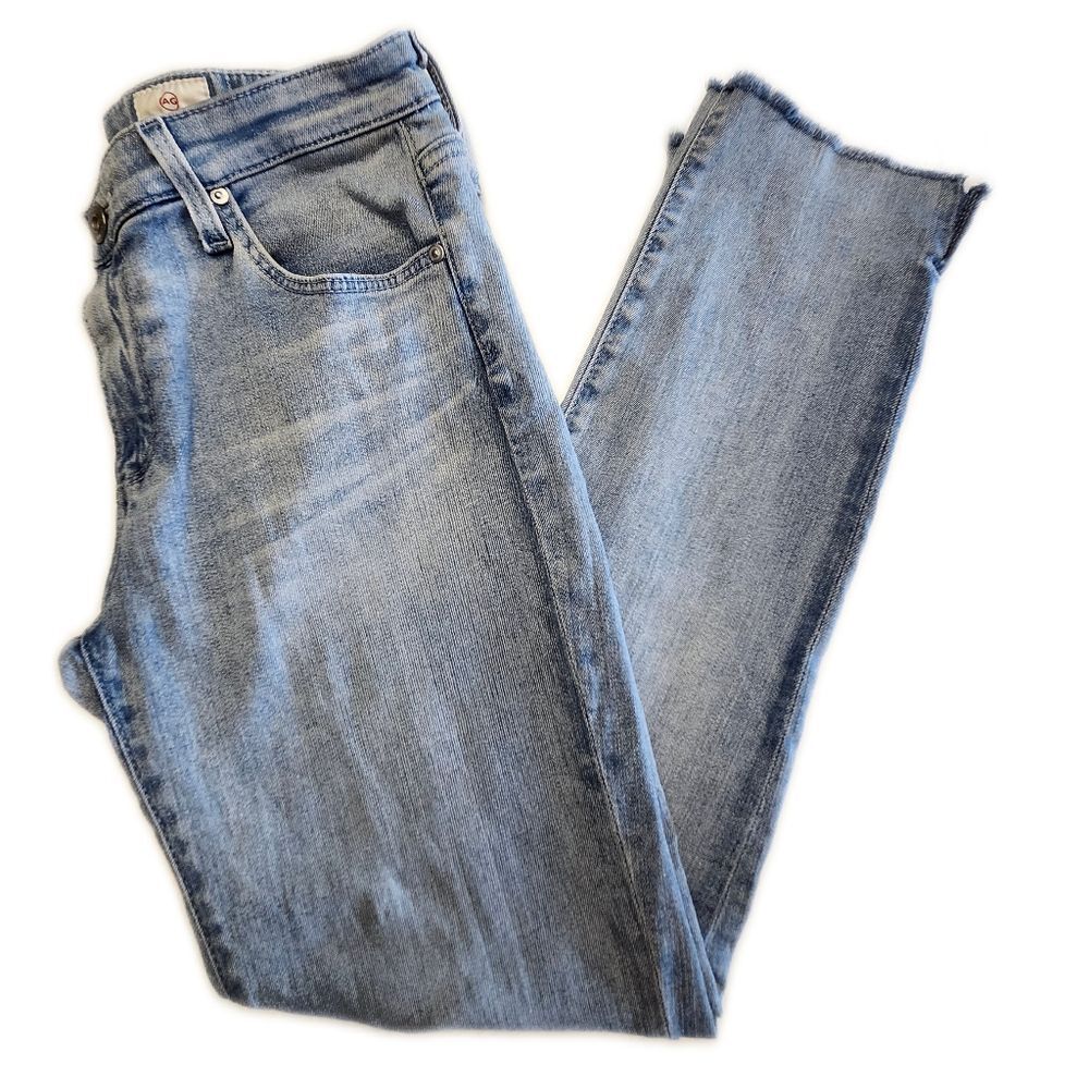 Adriano Goldschmied Light Blue Wash Mid Rise Skinny Jeans, 27R